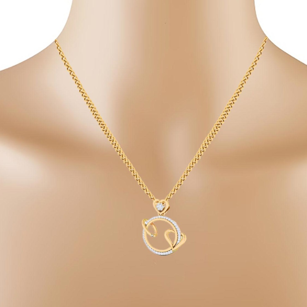 round yellow gold pendant set - Image 2