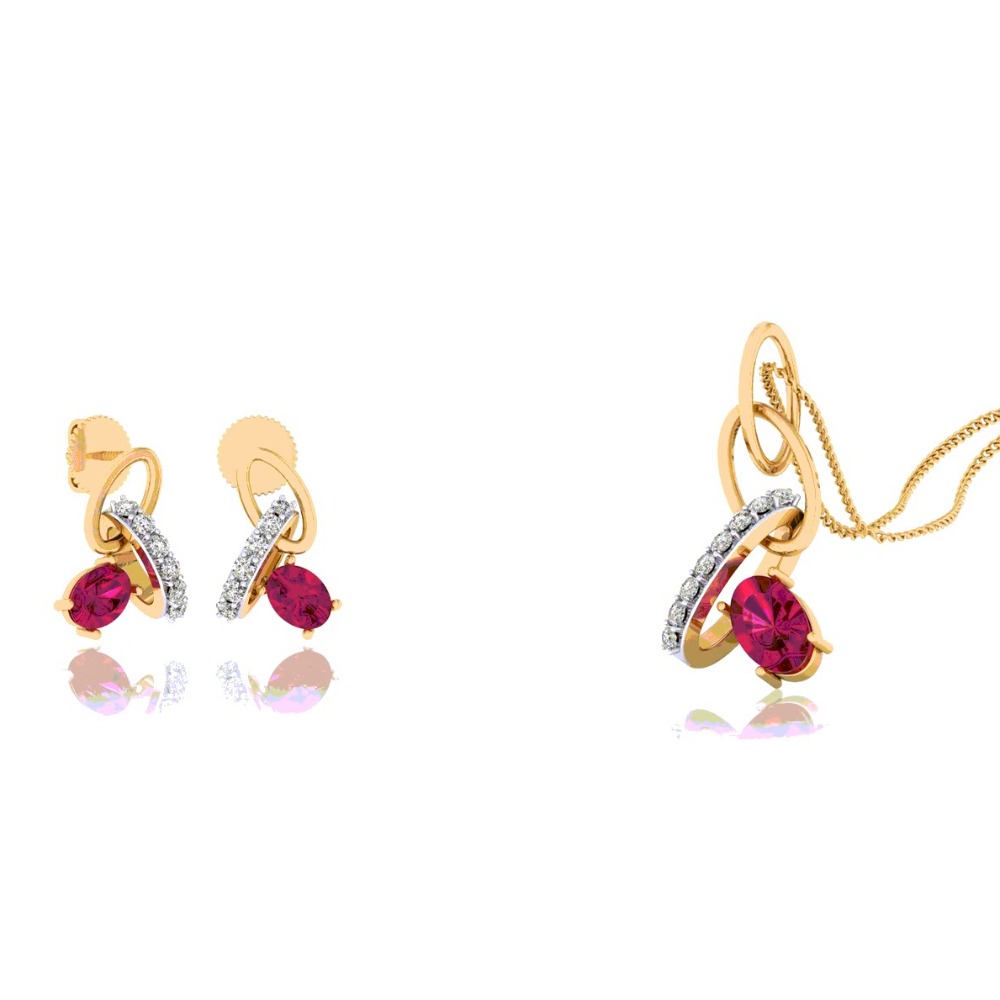 color stone pendant set