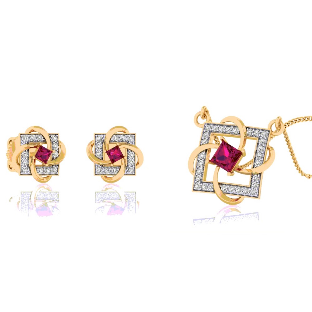 color stone pendant set