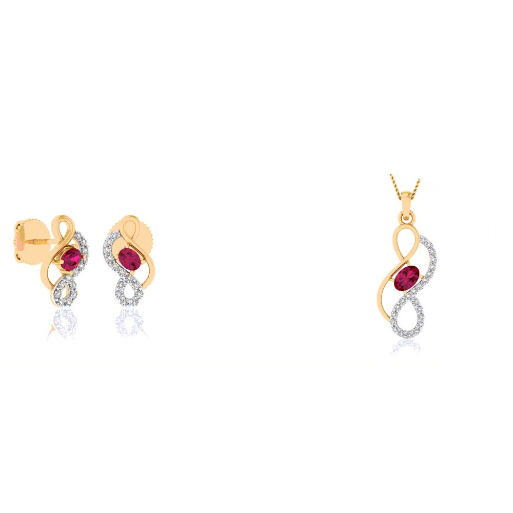 color stone Pendant Set