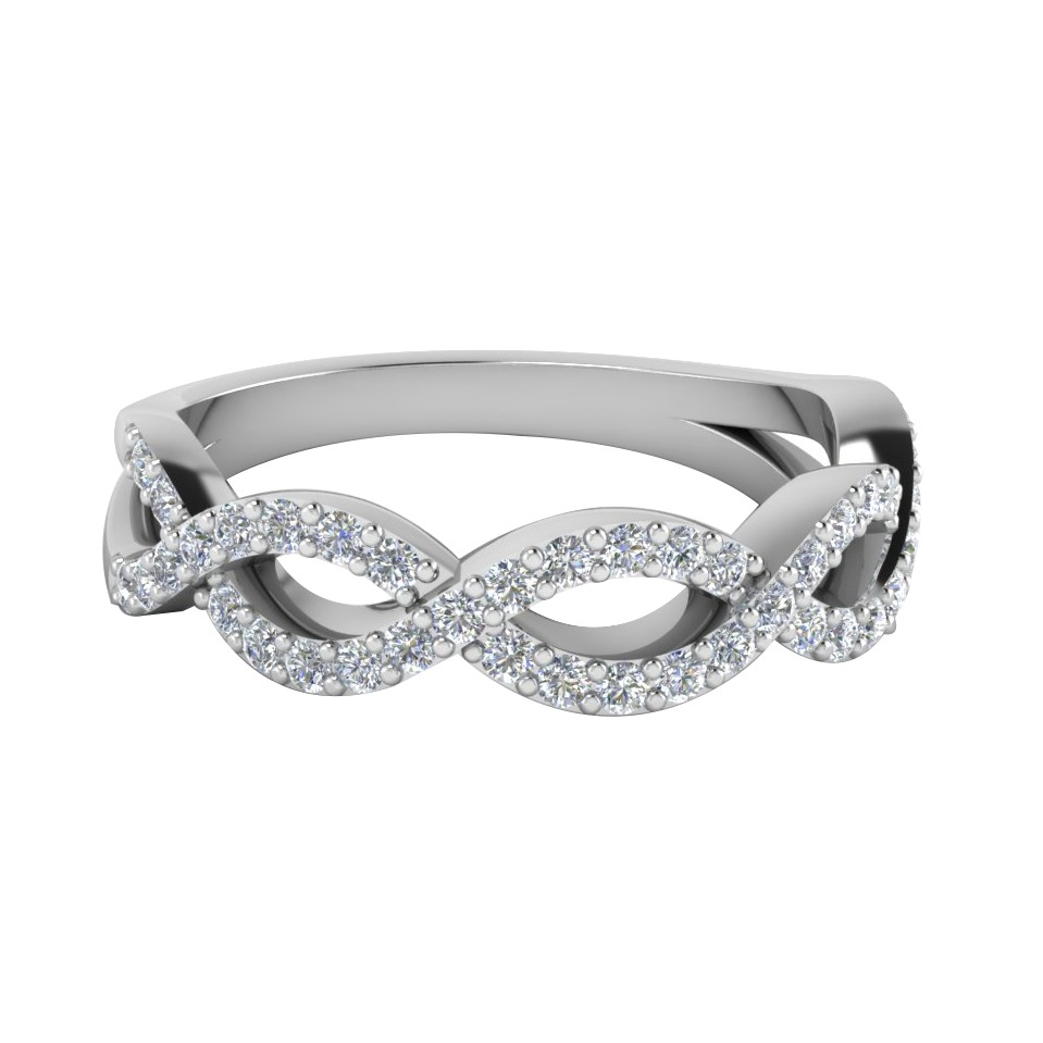 14KT SILVER LOOPED RING