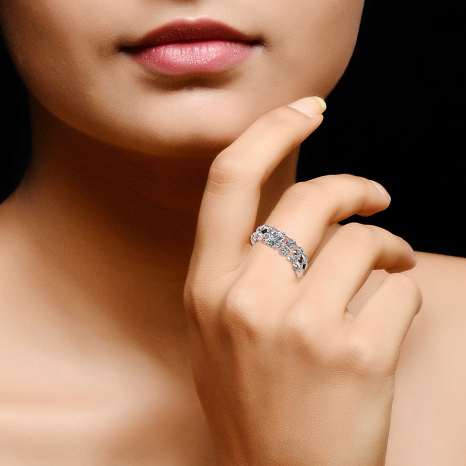 14KT DOUBLE ROUND RING - Image 2