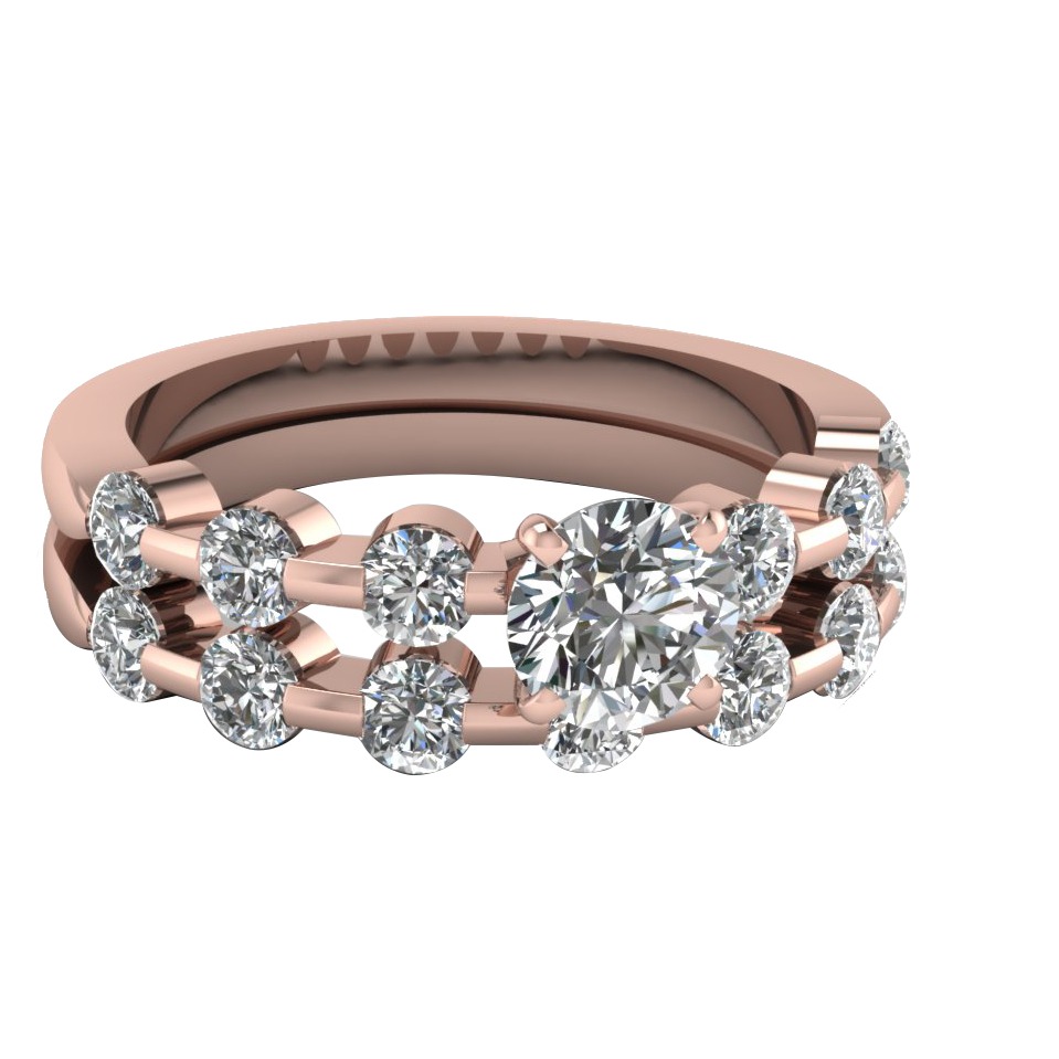 14KT DOUBLE ROUND RING