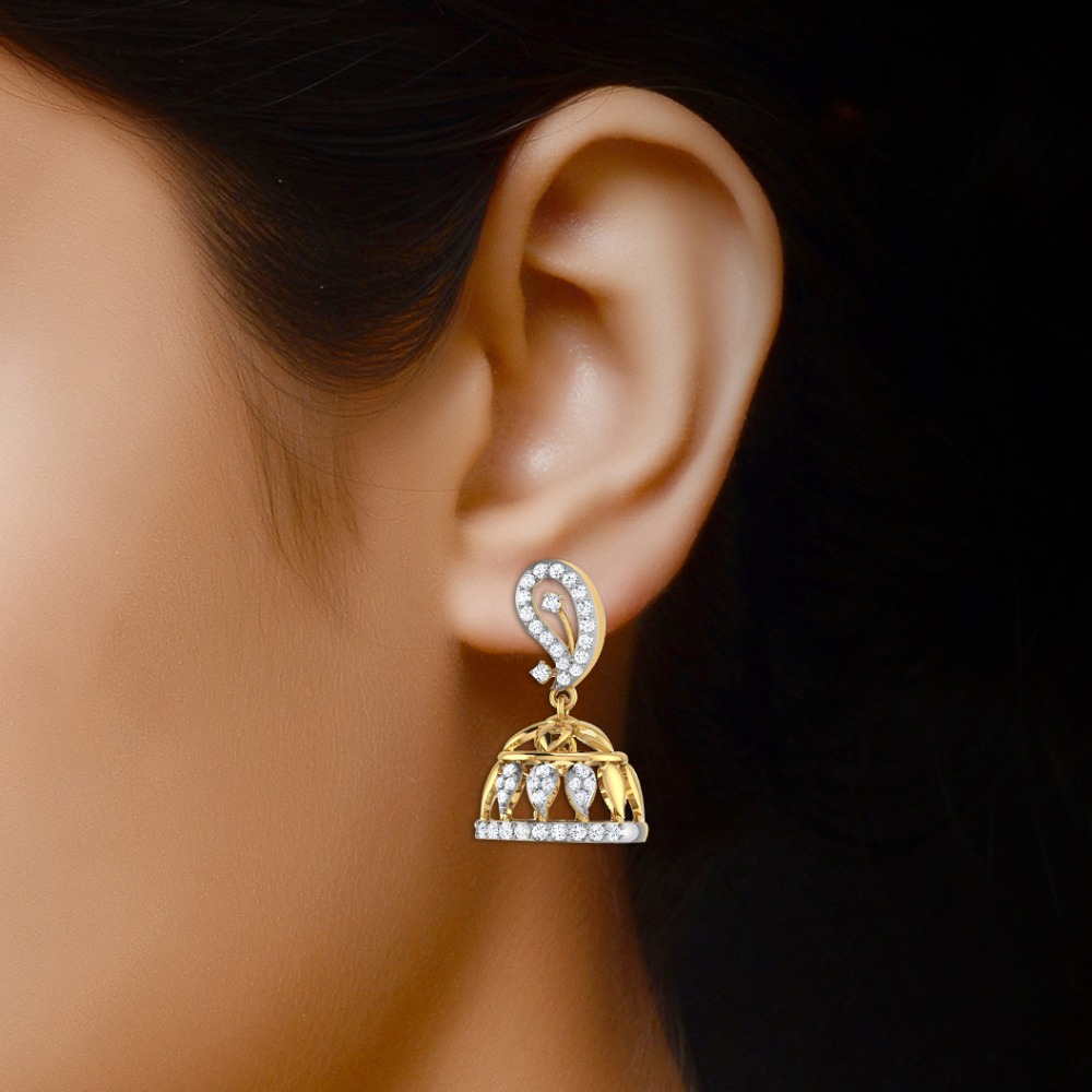 diamond gold jhumki - Image 2