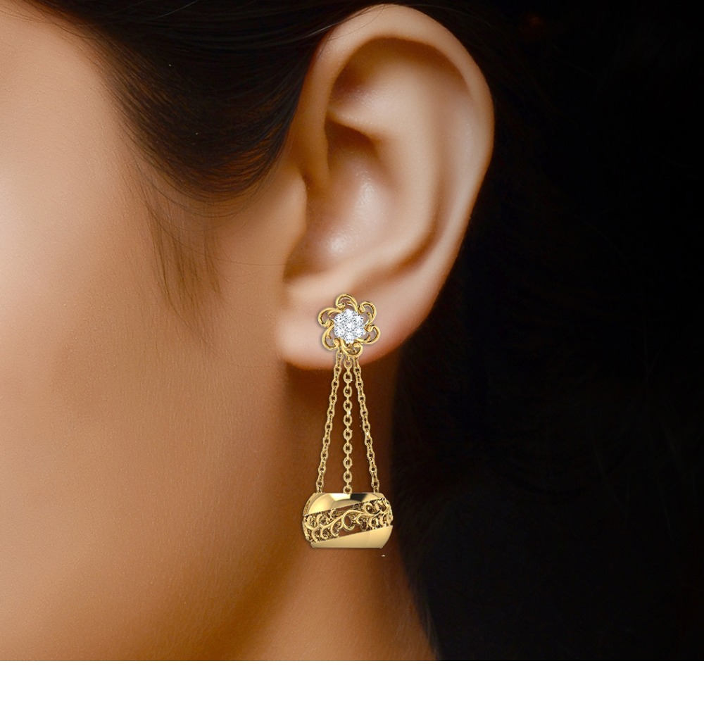 long gold jhumki - Image 2