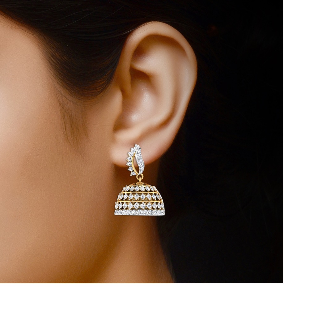 diamond short jhumki - Image 2