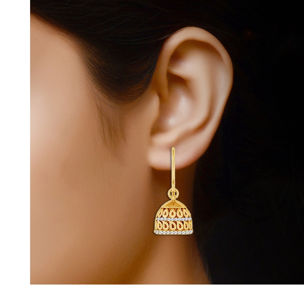 long gold jhumki - Image 2