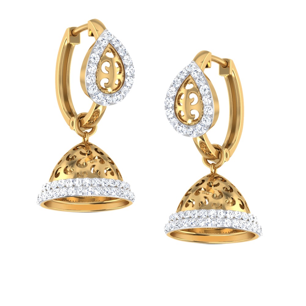 cutout gold jhumki