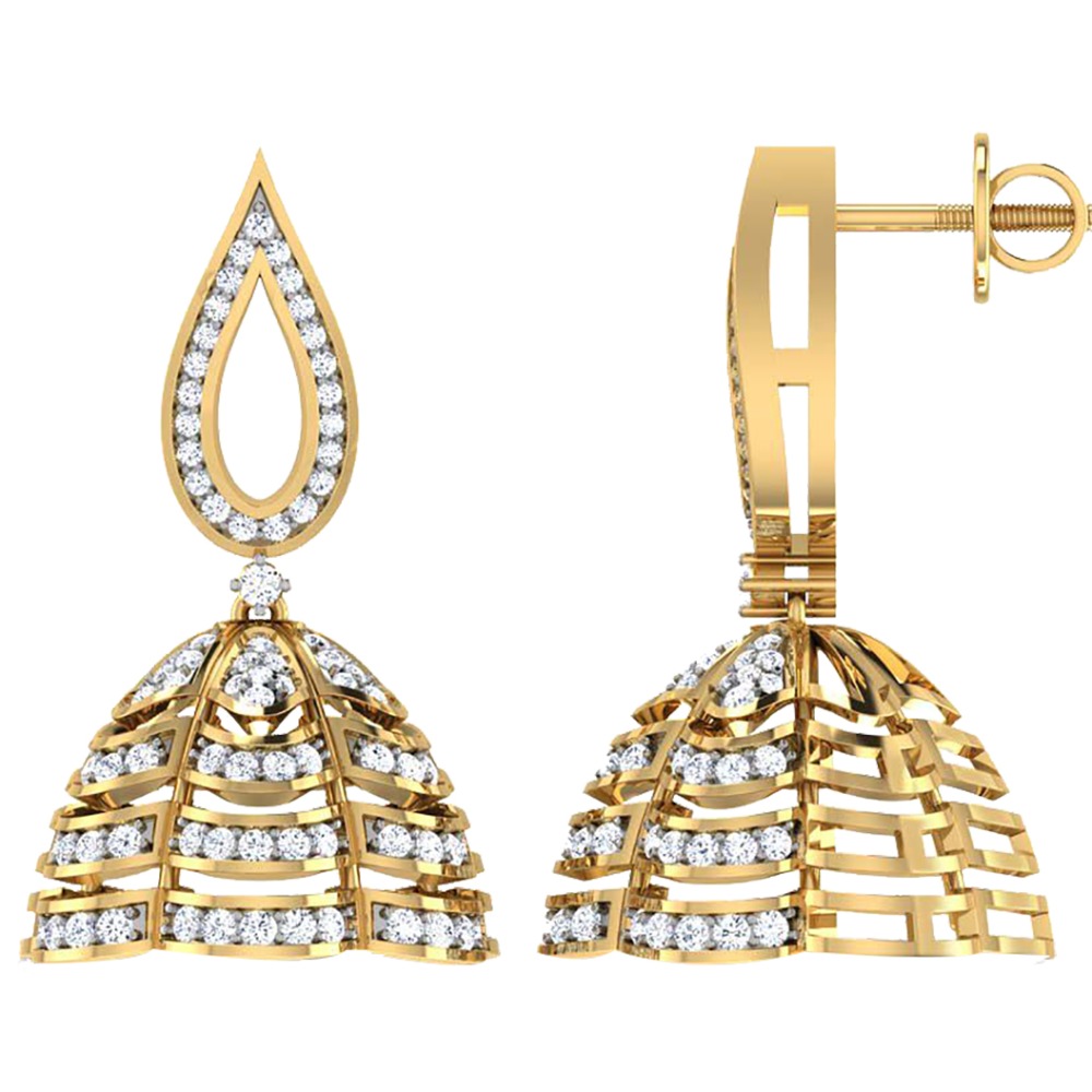pear gold jhumki