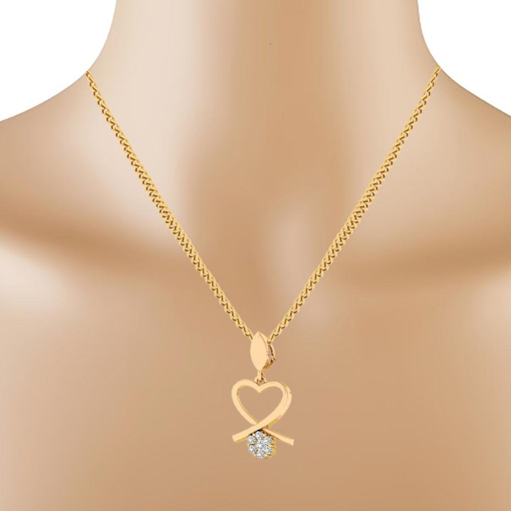 heart yellow gold pendant - Image 2