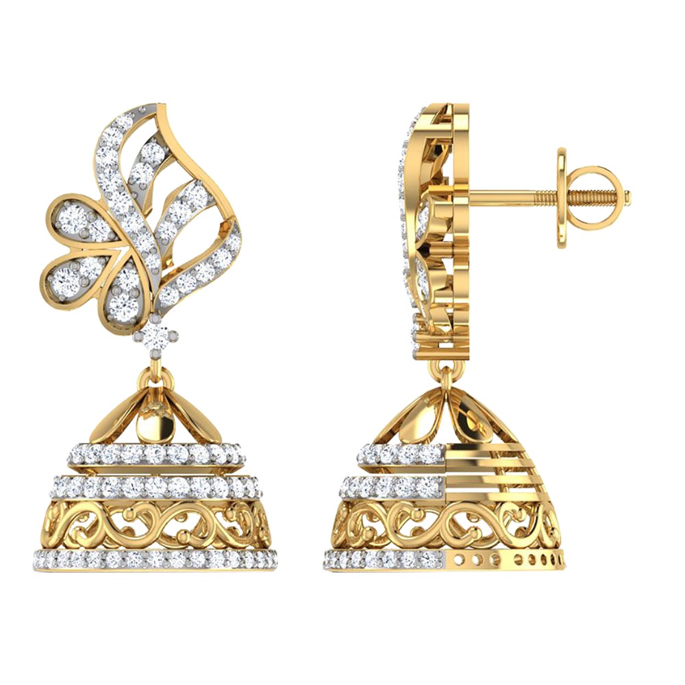 ladies diamond jhumki