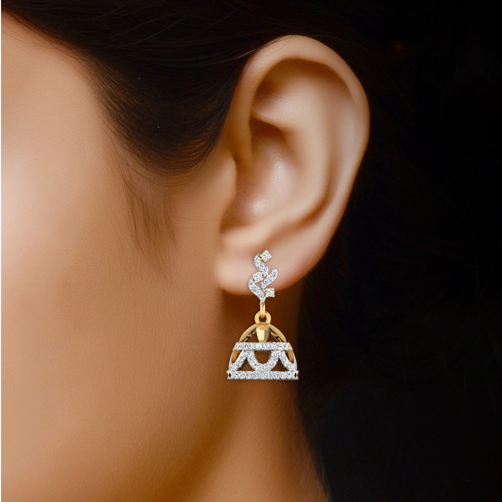 diamond gold jhumki - Image 2