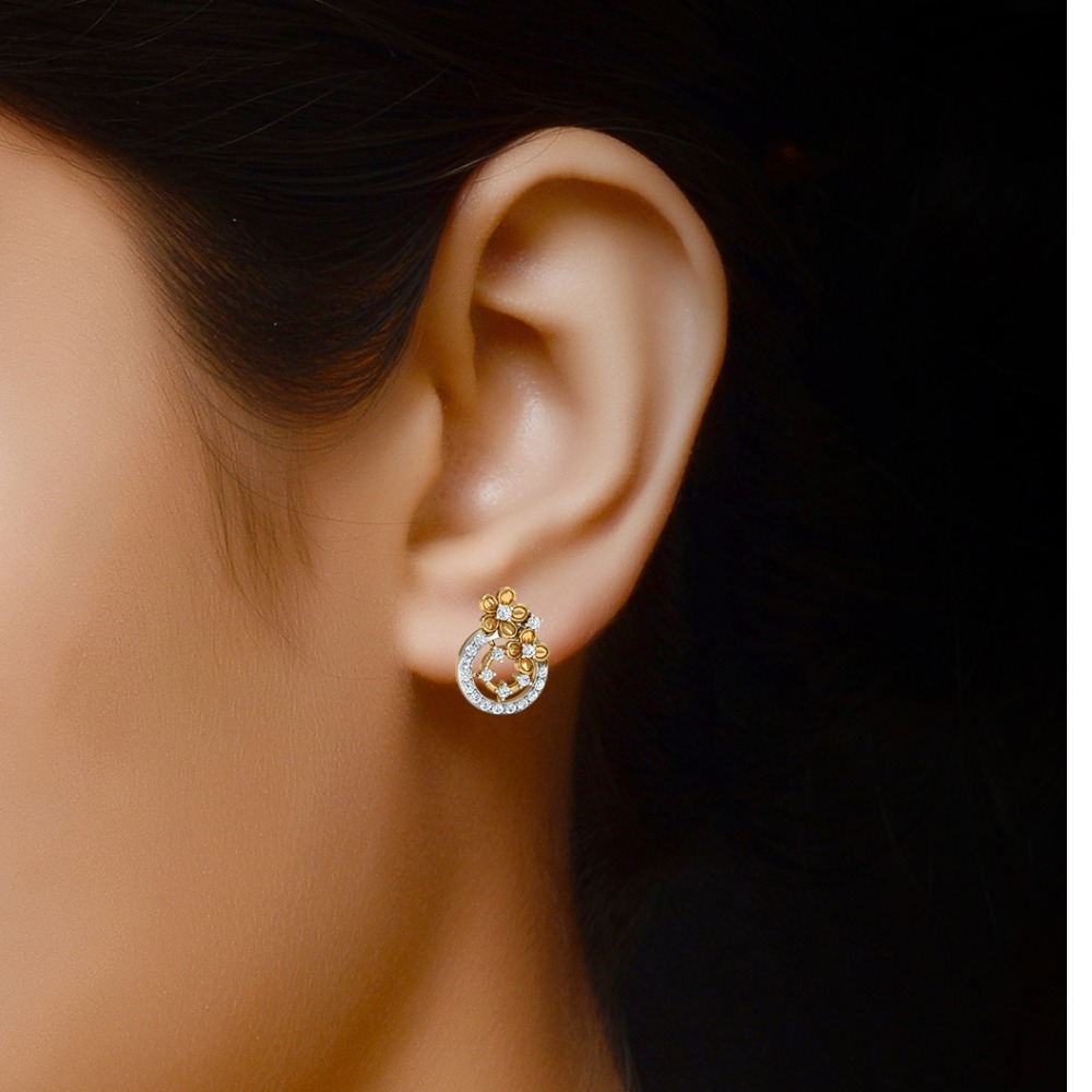 ladies diamond heavy studs - Image 2
