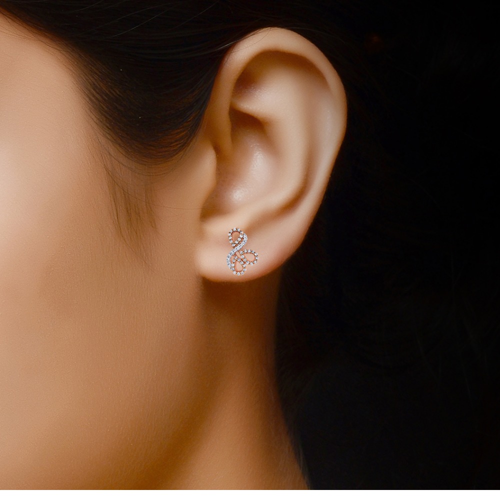 uneven pattern rosegold studs - Image 2