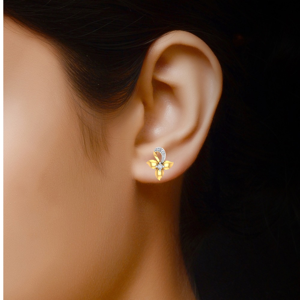 gold diamond studs - Image 2