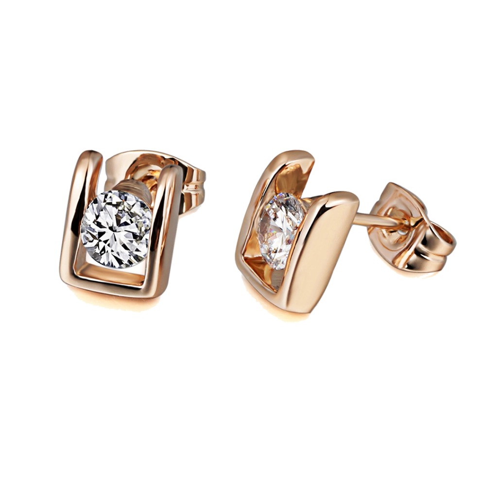 rosegold diamond studs