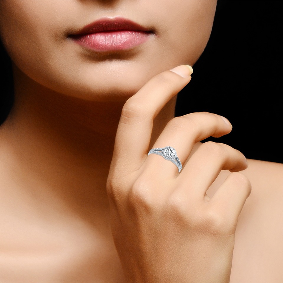 14kt silver diamond ring - Image 2