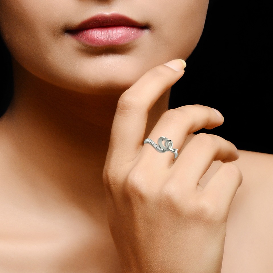 14kt silver s shape ring - Image 2