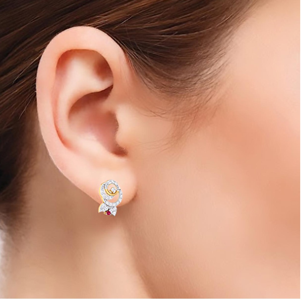 DIAMOND WITH RED STONE STUDS - Image 2