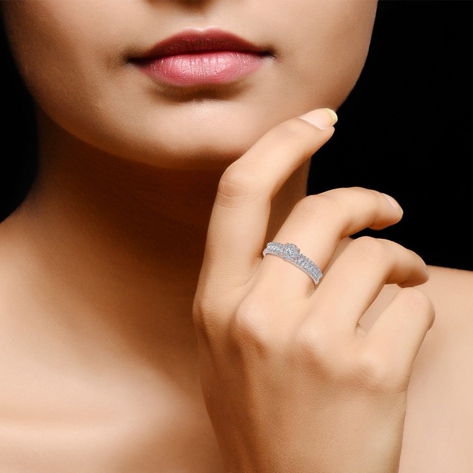 14kt rose gold round diamond ring - Image 2