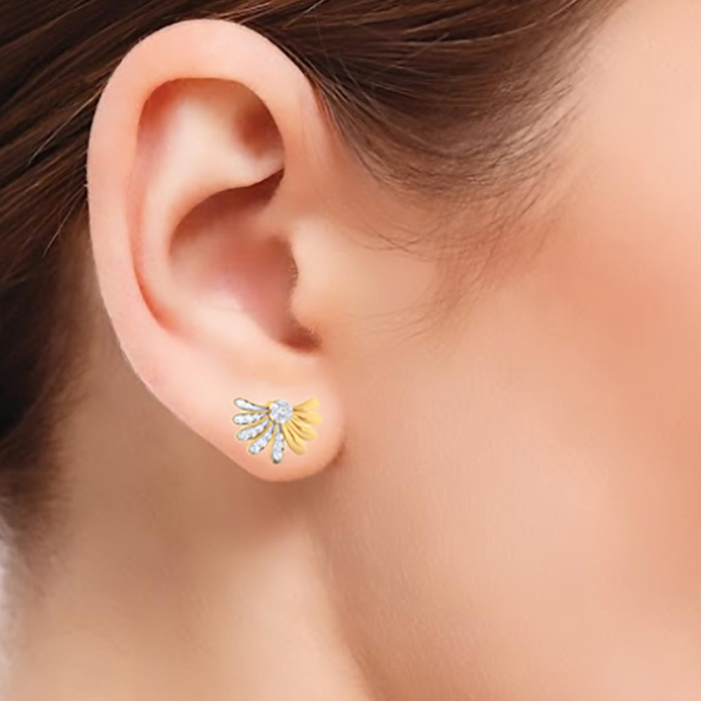 HALF FLOWER DIAMOND STUDS - Image 2