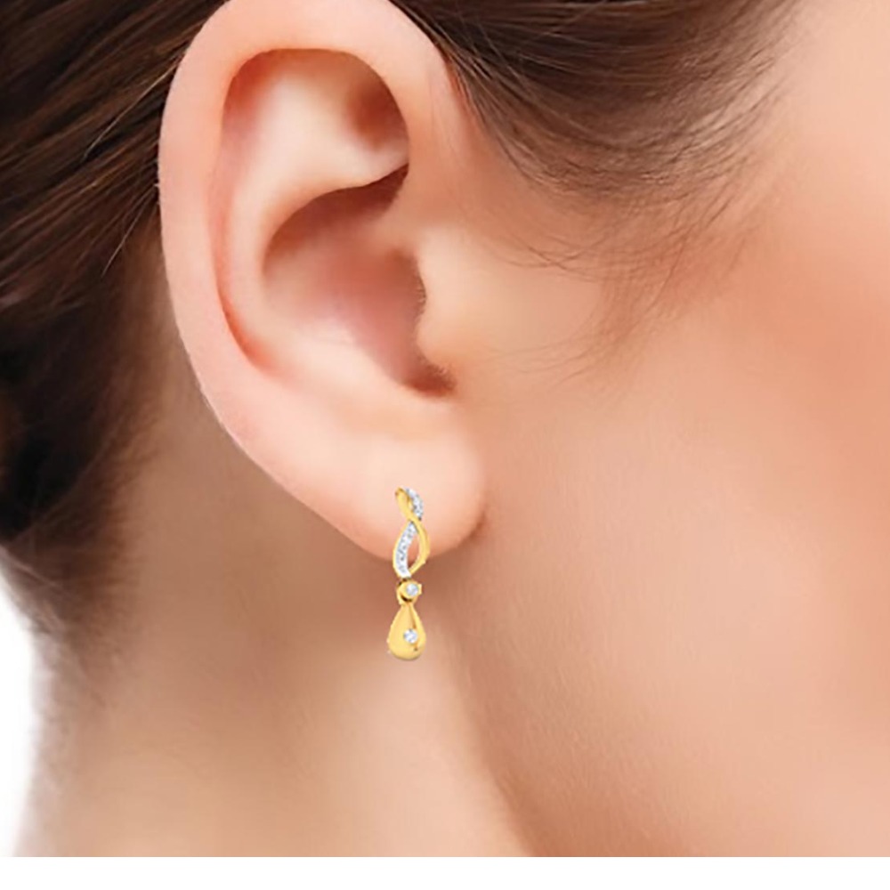 gold diamond earring - Image 2