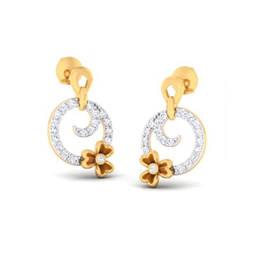 gold flower earring