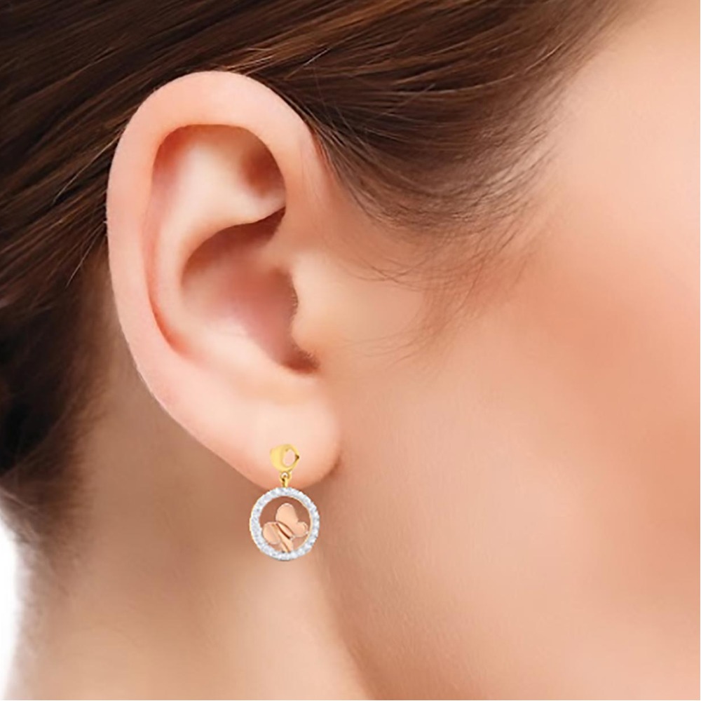 delicate butterfly diamond earring - Image 2