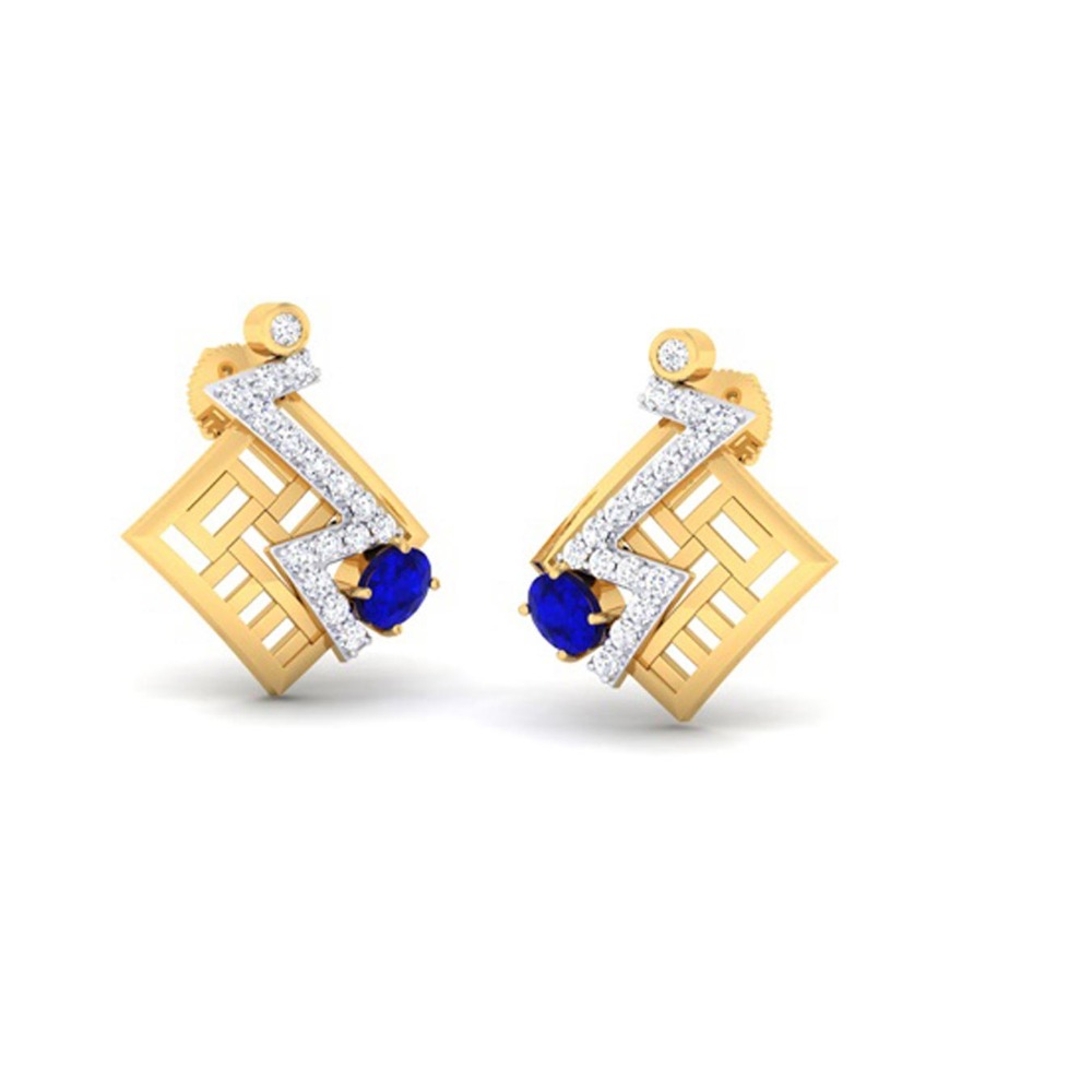 zig zag diamond earring