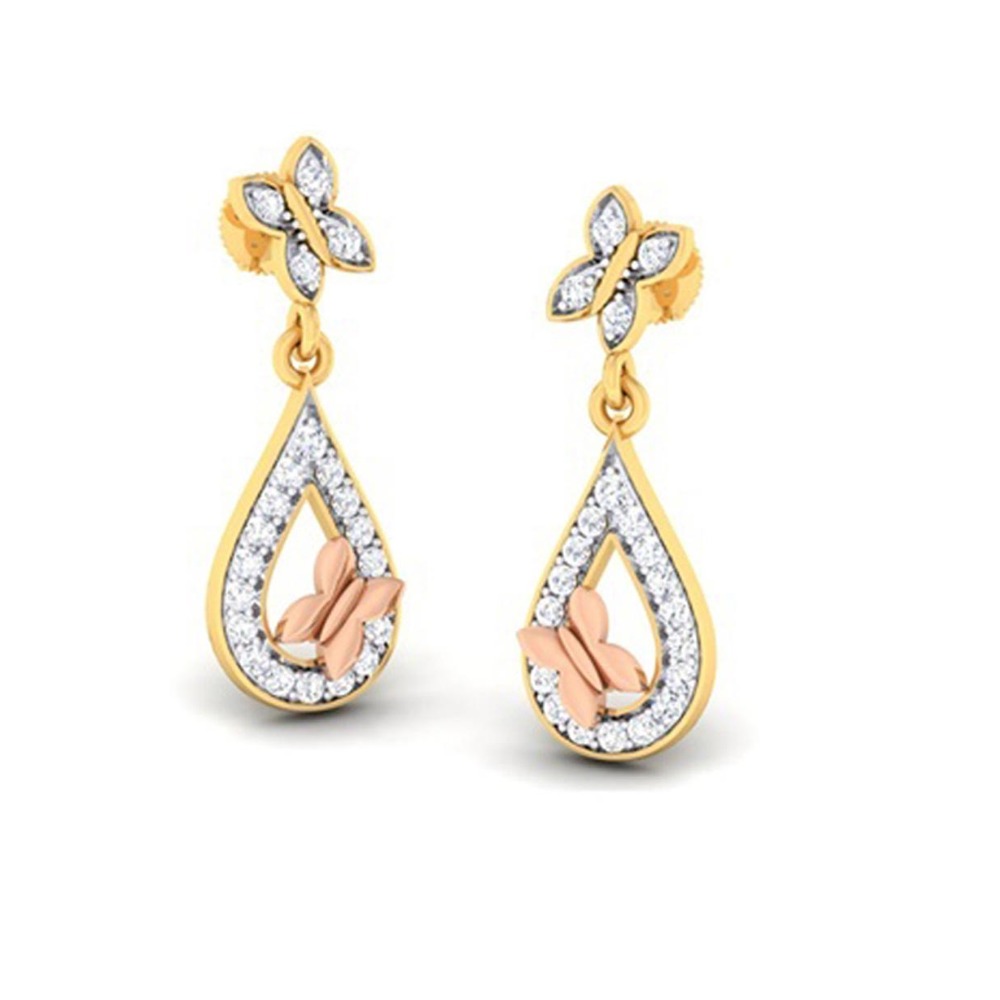 butterfly diamond earring