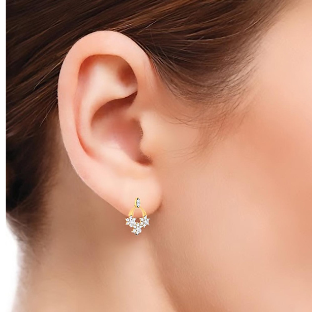 diamond round earring - Image 2