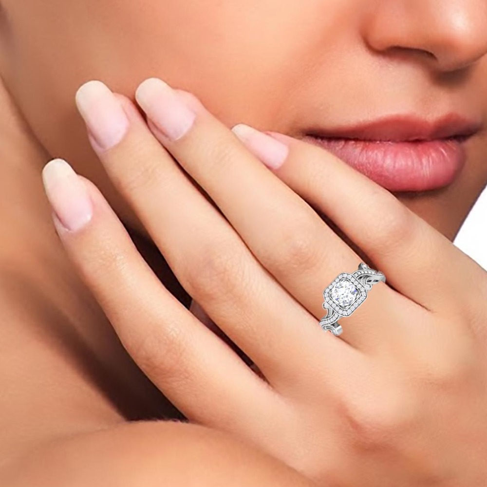 14KT SILVER SQUARE SHAPE RING - Image 2