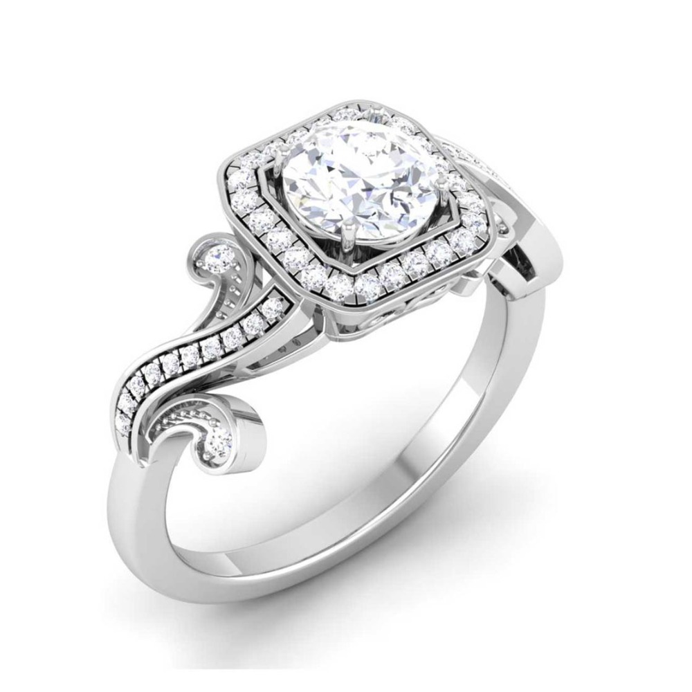 14KT SILVER SQUARE SHAPE RING