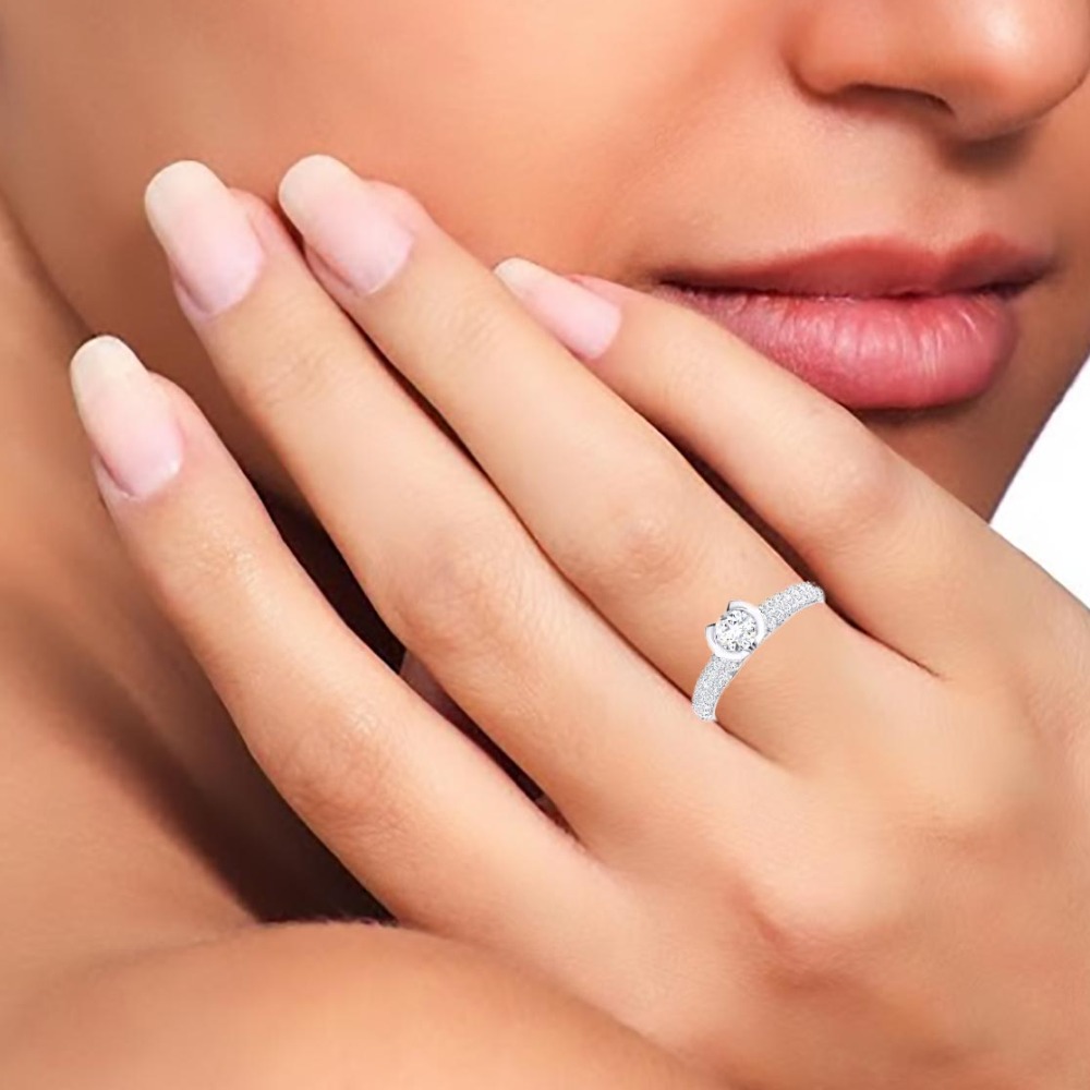14kt silver solitaire designer ring - Image 2