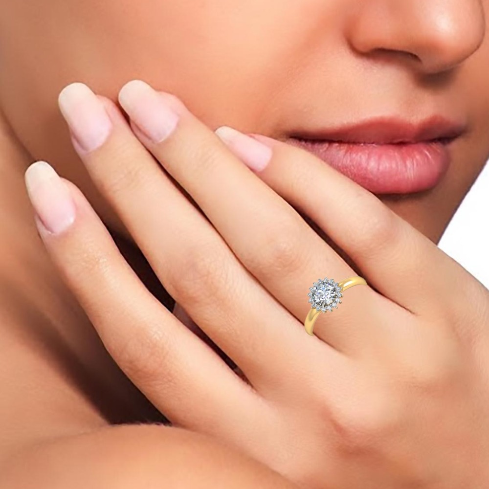 14kt solitaire flower ring - Image 2