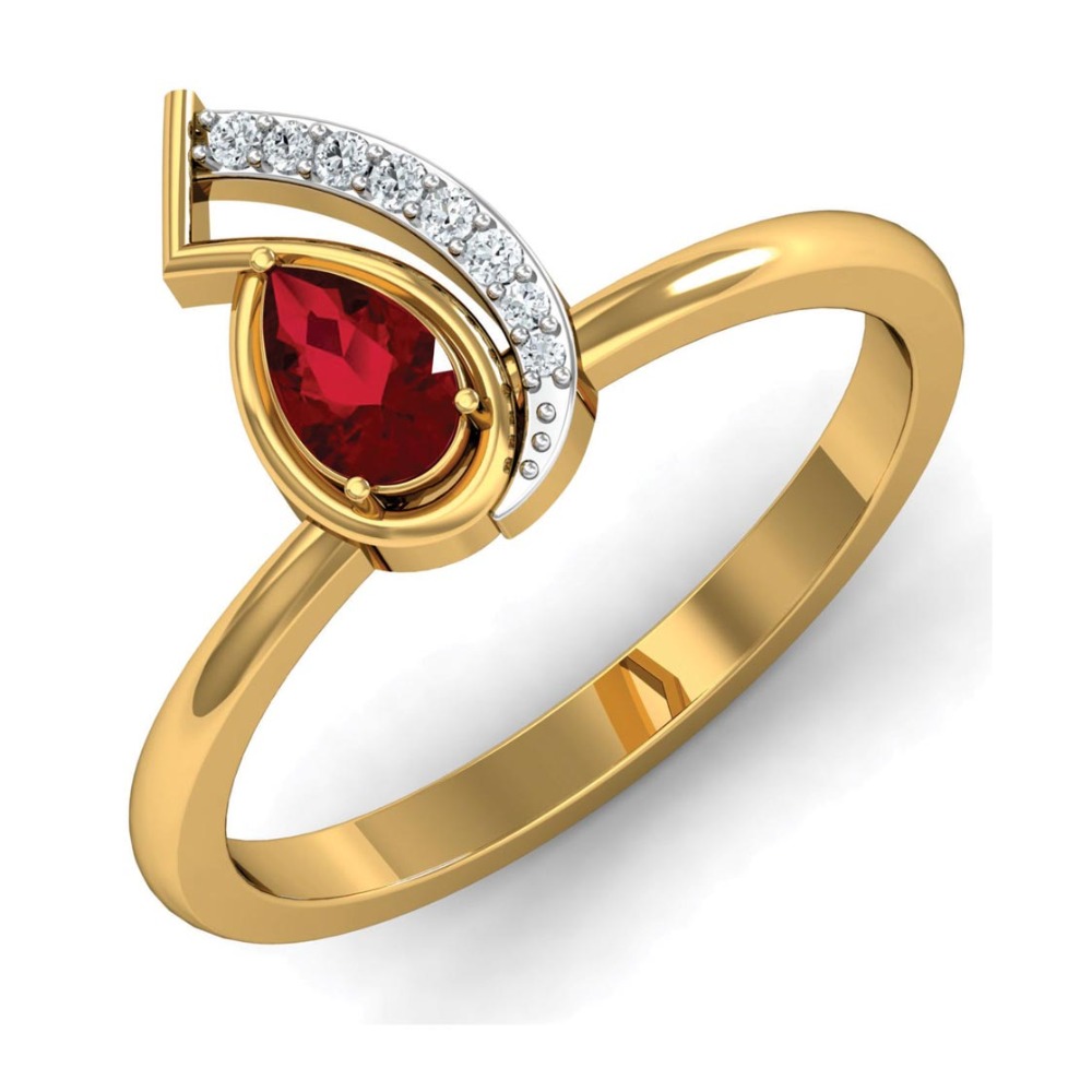 14KT GOLD LEVAES STONE RING