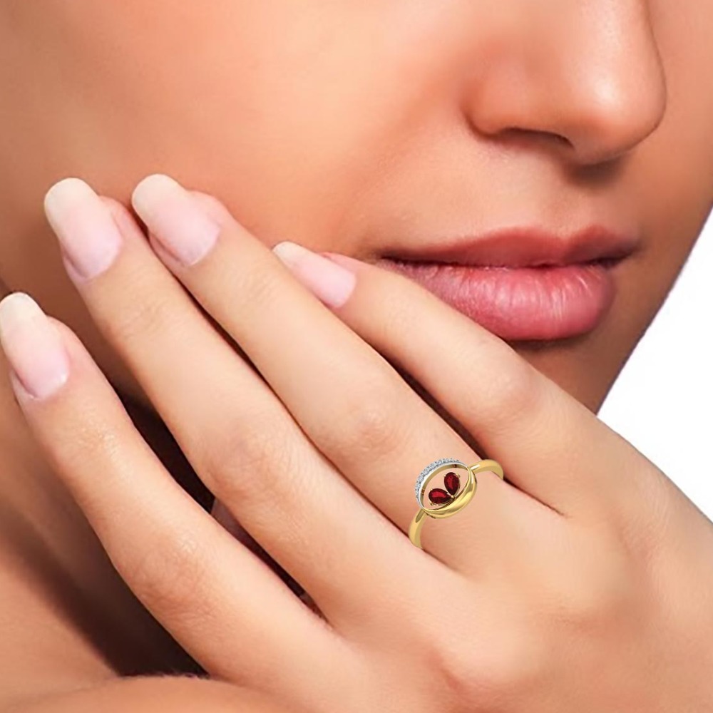 14KT OVAL SHAPE STONE RING - Image 2