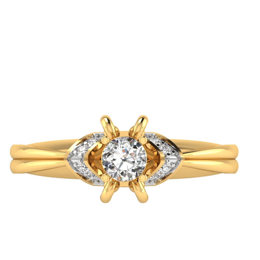 14KT SOLITAIRE DIAMOND RINGV - Image 3