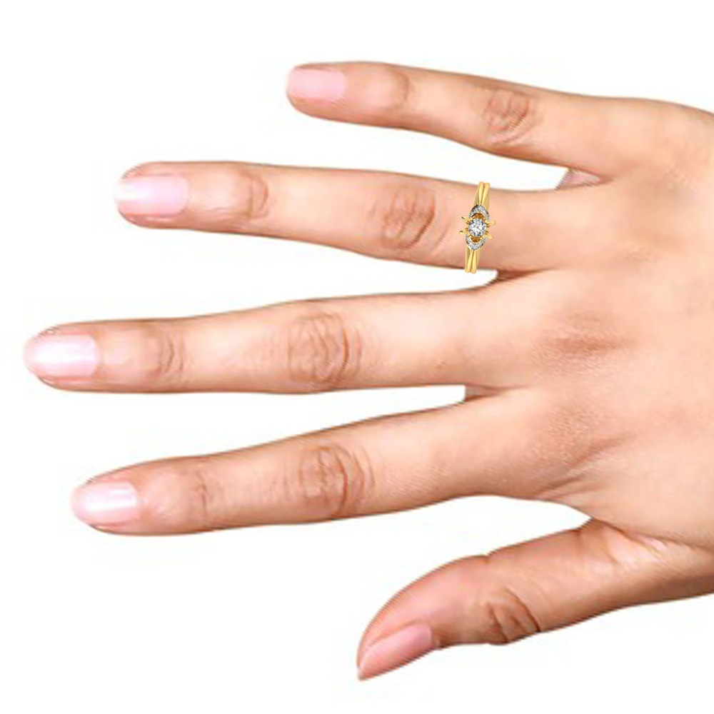 14KT SOLITAIRE DIAMOND RINGV - Image 2