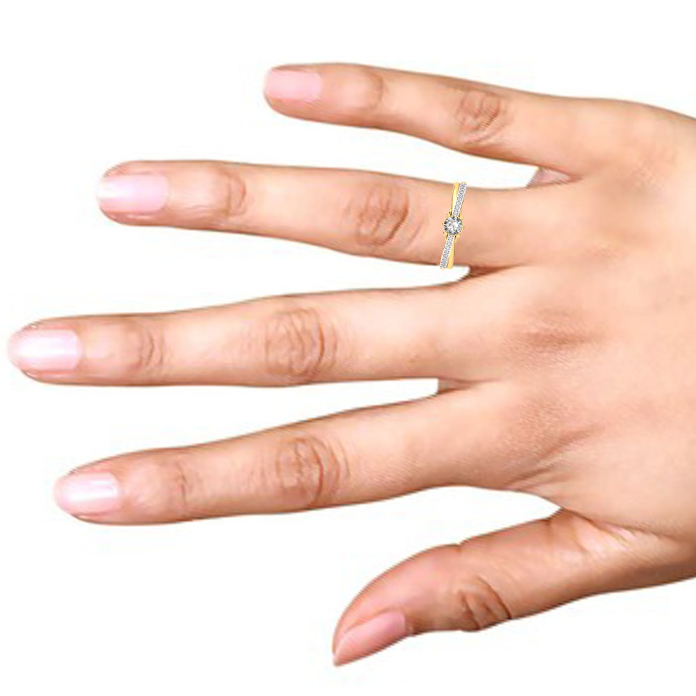 14KT Gold Round Shape diamond ring - Image 2