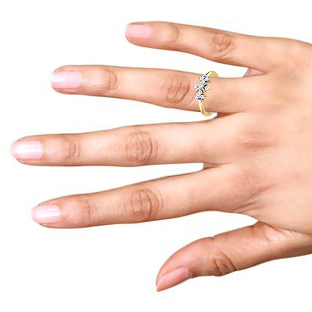 14KT GOLD LEAVES RING - Image 2