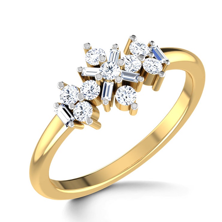 14KT GOLD LEAVES RING
