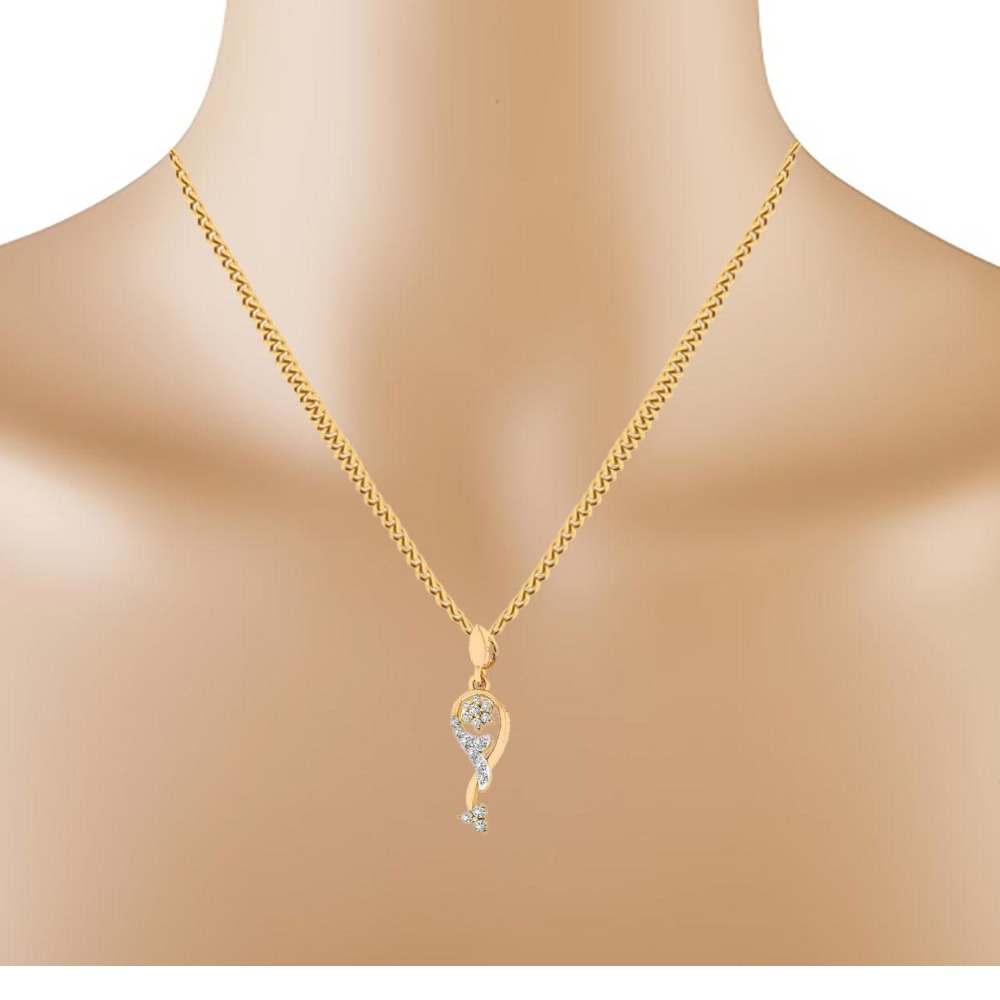 LADIES GOLD DIAMOND PENDENT - Image 2