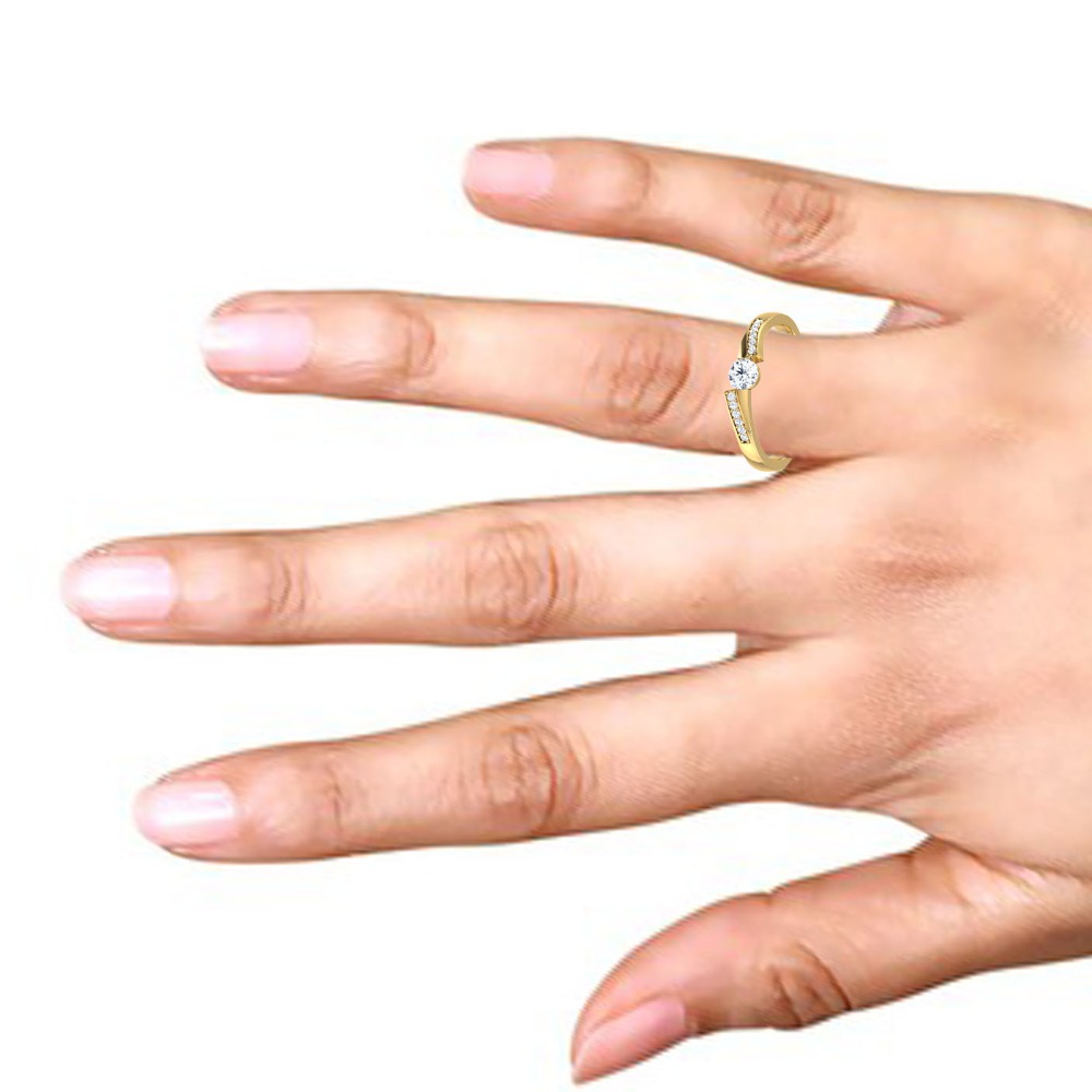 14kt round diamond ring - Image 2
