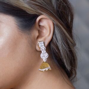 emblace collection jali work gold earring