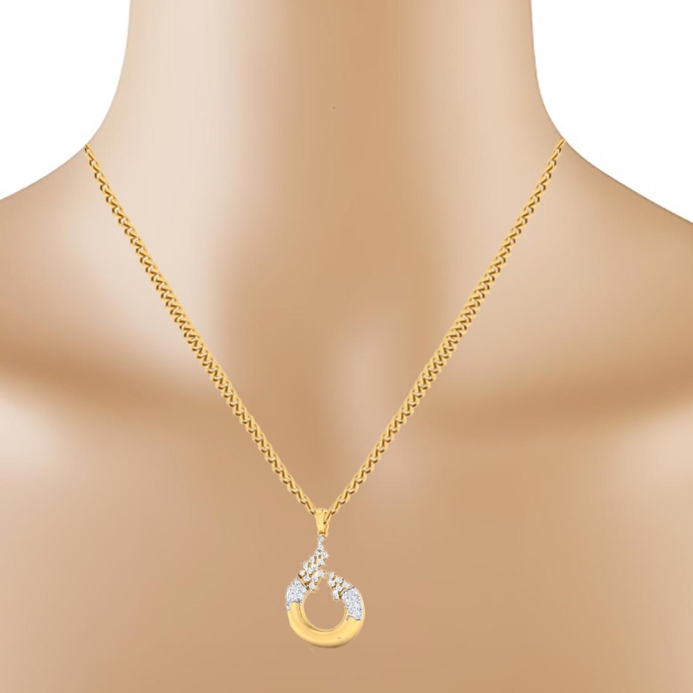 roundish diamond coated pendant - Image 2