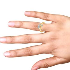 HEART AND LEAF SHAPE RING