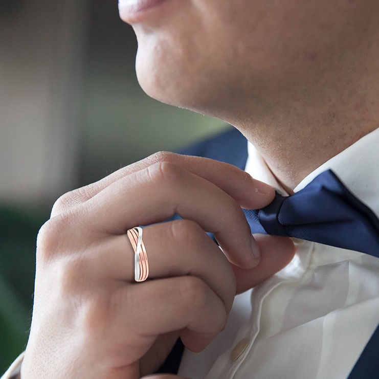 Rose gold round dimond ring - Image 3