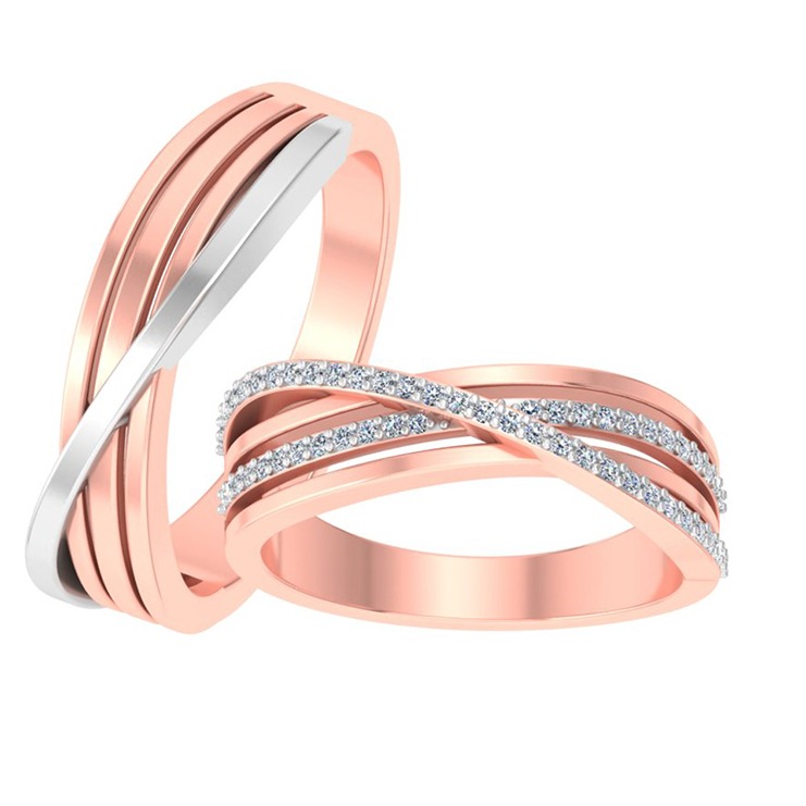 Rose gold round dimond ring