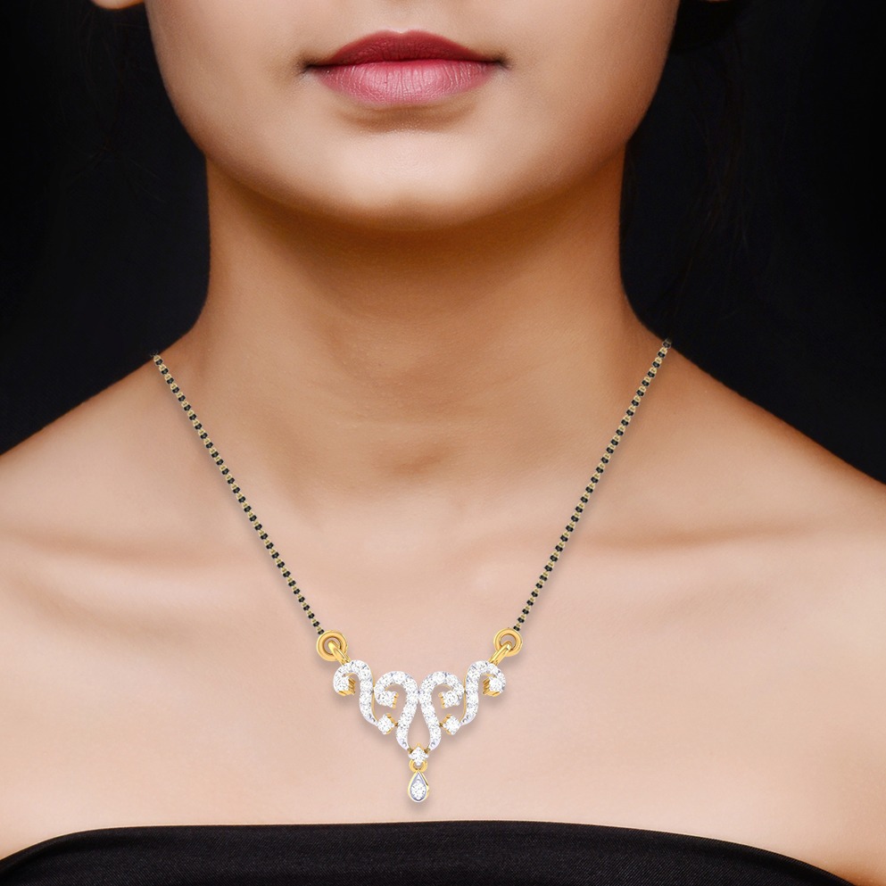 916 Gold Diamond Mangalsutra - Image 2